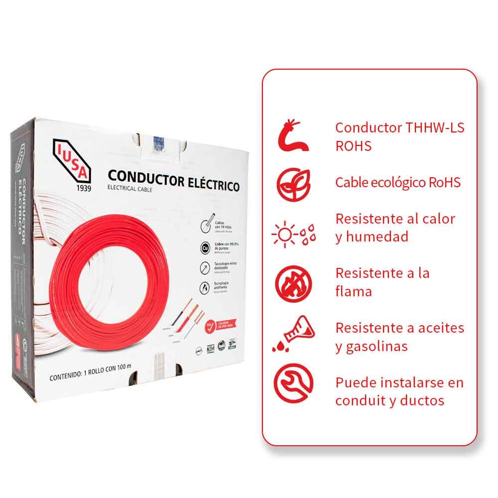 IUSA - Cable THW-LS/THHW-LS CE RoHS 14 AWG IUSA, en caja color blanco