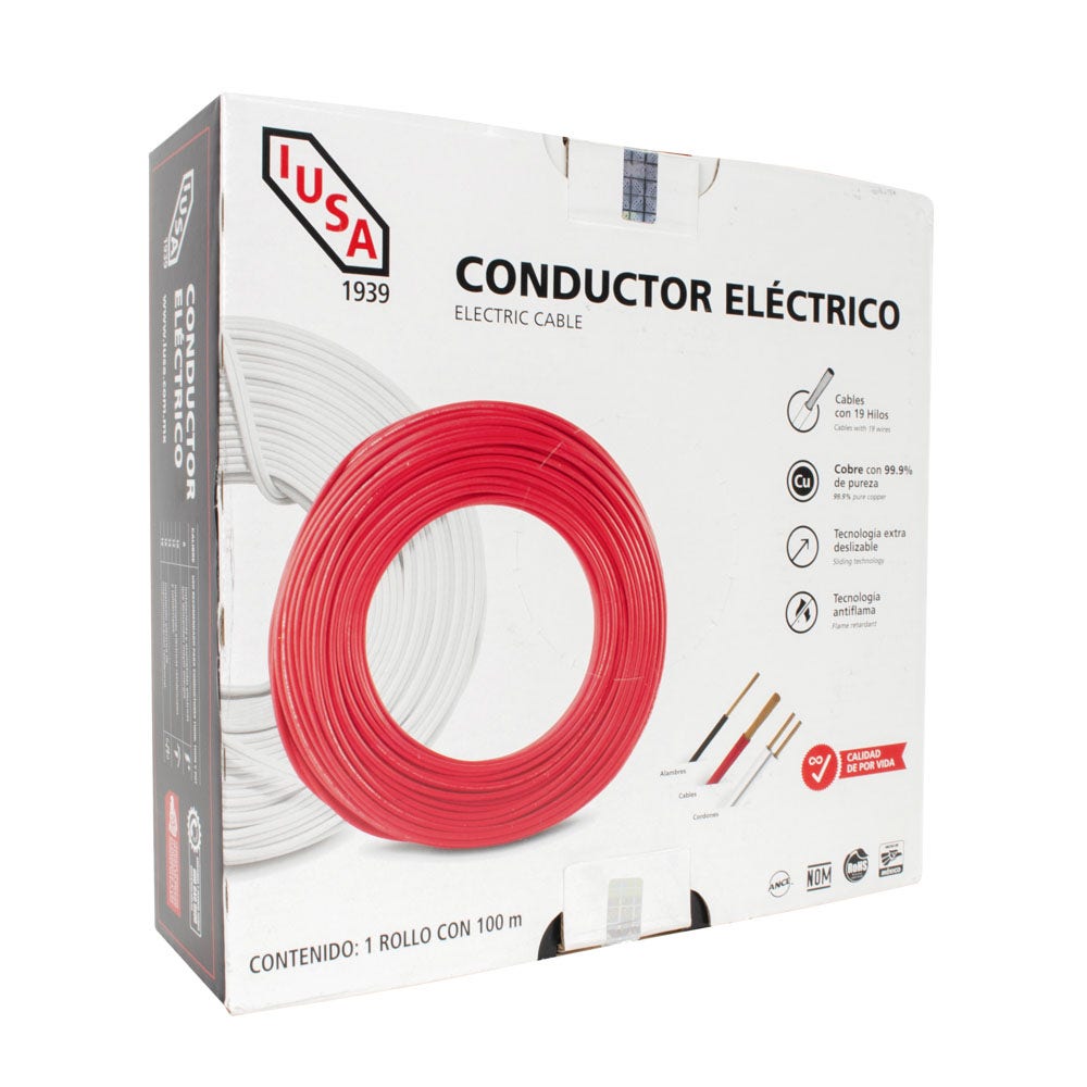 IUSA - Cable THW-LS/THHW-LS CE RoHS 10 AWG IUSA, en caja color blanco