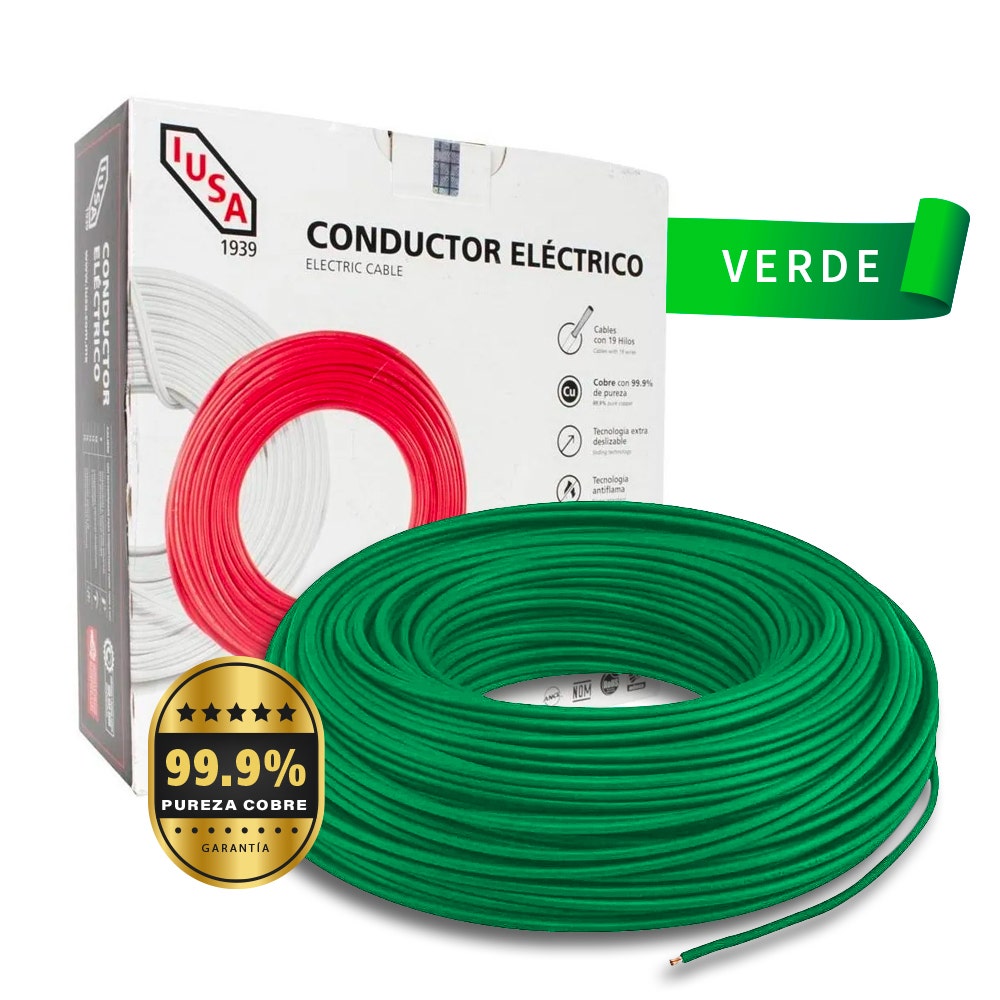 IUSA - Cable THW-LS/THHW-LS CE RoHS 10 AWG IUSA, en caja color verde