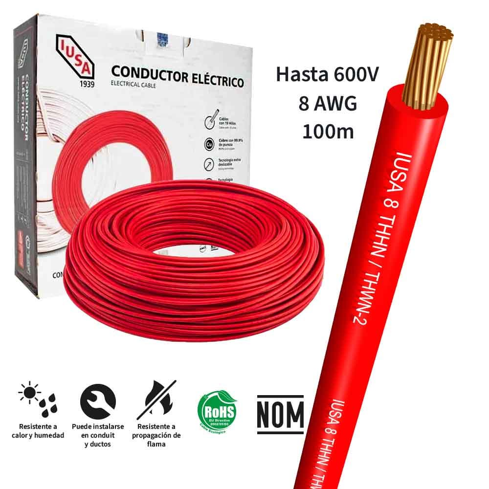 IUSA - Cable THW-LS/THHW-LS CE RoHS 8 AWG IUSA, en caja color rojo