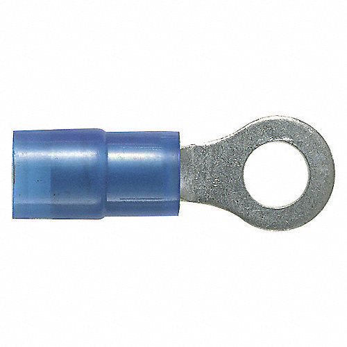 PANDUIT - Terminal anillo con asilamiento de vinilo azul para Cable 14-16 AWG. Tornillo prisionero 5/16. Paquete de 100 Piezas
