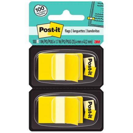 3M - Banderitas 3M 680-YW2 amarillo estuche doble con 50 c/u. Caja c/6 estuches
