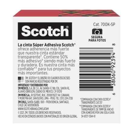 3M - Cinta Scotch 3M Super Adhesiva 19mmx25.4m Caja
