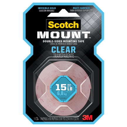 3M - Cinta de Montaje 3M Modelo 410HDC Transparente 25.4 mm x 1.5 m