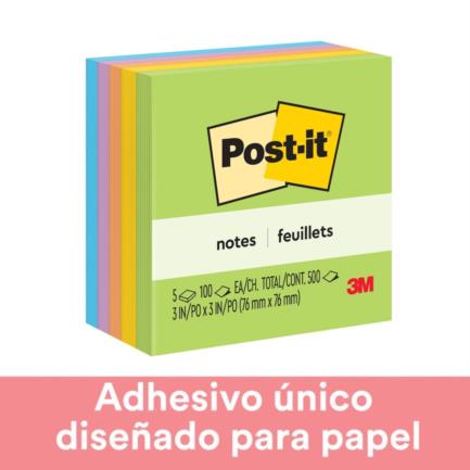 3M - Notas 3M Post-It Ultra 7.6X7.6 C/5 Blocks 100Hjs C/U