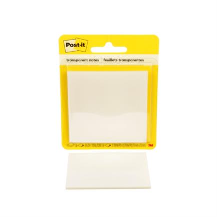 3M - Notas Adhesivas 3M Post It 2.8x2.8" Transparente 1 Block C/36 Hojas Blister