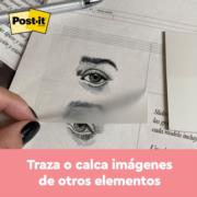 3M - Notas Adhesivas 3M Post It 2.8x2.8" Transparente 1 Block C/36 Hojas Blister