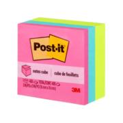 3M - Notas Adhesivas 3M Post It Cubo Neón 3x3 400 Hojas
