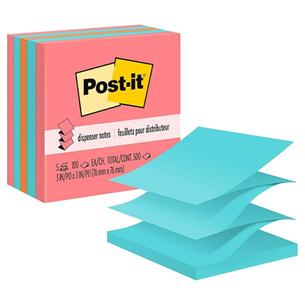 3M - Notas Adhesivas 3M Post-it Pop-up Color Capetown 3x3in C/5-100 /500 Hjs