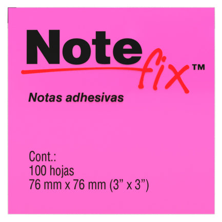 3M - Notas Adhesivas 3M Notefix 3x3 Colores Neon Paq/100 Hjs
