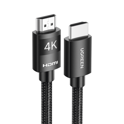 UGREEN - Cable HDMI 2.0 de Nylon Trenzado | 2 Metros (6.56 Pies) | 4K@60Hz | ARC | Dolby ATMOS | True HD | TMDS | HDR | 3D Inversivo | 18Gbps | 3 Capas de Protección + 4 de Blindaje | Niquelado | Carcasa de Aluminio