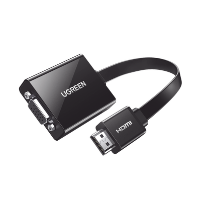 UGREEN - Adaptador HDMI a VGA / Resolución 1080P / Audio 3.5mm / Con Puerto Micro USB para Alimentación / Plug & Play / No Requiere Controlador / ABS / Flexible y Duradero