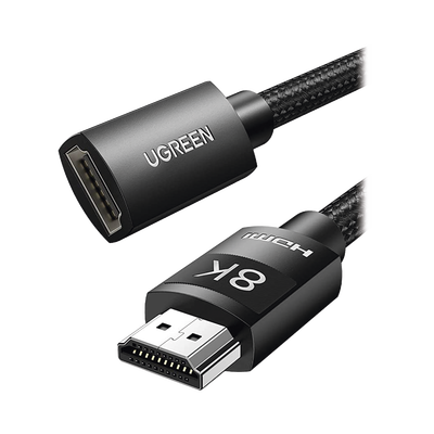 UGREEN - Cable de Extensión HDMI 8K | 1 Metro (3.28 Pies) | Macho a Hembra | HDMI 2.1 | 8K@60Hz | Núcleo de Cobre Puro 28AWG | Soporta la Conexión de Hasta 3 Metros (9.84 Pies) de Largo en HDMI 2.1