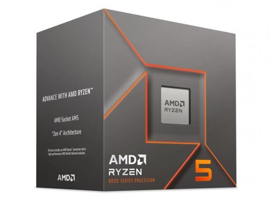 AMD - Procesador AMD Ryzen 5 8400F 4.2GHz 16MB 65W 6 Cores 12 Threads Socket AM5 sin Gráficos con Disipador