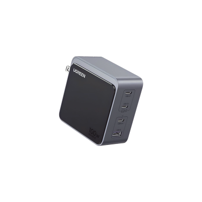 UGREEN - Cargador de 100W serie Nexode S | 4 Puertos de Carga Rápida | 3 USB-C | 1 USB-A | Tecnología GaN II | PD3.0 | QC4.0 | FCP/SCP/AFC/PPS/PPS2.0 | Tecnología de Protección Térmica | Optimiza la Carga | Carcasa Ignifuga.