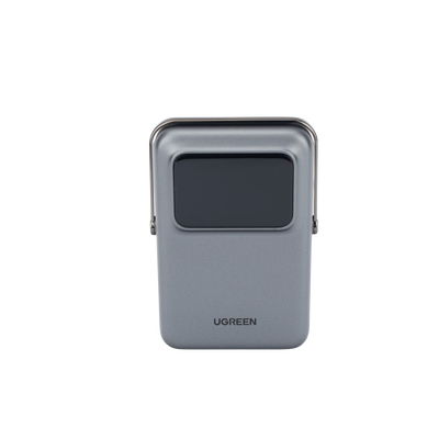 UGREEN - Power Bank Serie UNO Inalambrico | 10000mAh | 7.5W/20W  |  Con Emojis de Estado | Carga Rápida USB-C Bidireccional  | Pantalla TFT  Inteligente | Con Holder | Color Grey.