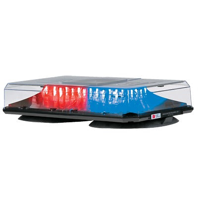 FEDERAL SIGNAL - Barra de luces Highlighter LED Solaris con montaje de succión e imán (2 colores, domo claro). Azul/Rojo.
