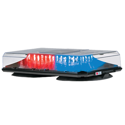 FEDERAL SIGNAL - Barra de luces Highlighter LED Solaris con montaje de succión e imán (2 colores, domo claro). Azul/Rojo.