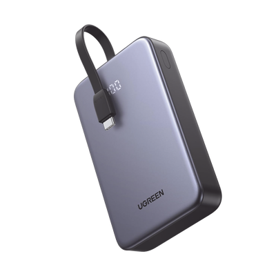 UGREEN - Power Bank / 20000 mAh (74 Wh) / Salida 30 W / Carga 3 Dispositivos Simultáneos / Pantalla LED Digital / Apto para Viaje Aéreo