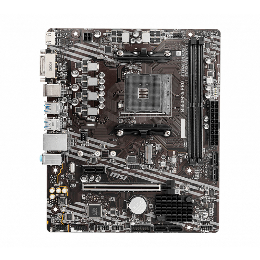 MSI - Tarjeta Madre MSI B550M-A PRO Micro-ATX Socket AM4 AMD B550 64GB DDR4 HDMI para AMD