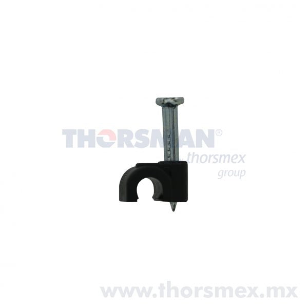 LINKEDPRO - Grapa para Cable Redondo / Diámetro 9 mm / Resistente a UV / Interior y Exterior / Polietileno Flexible / 100 Piezas / Color Negro