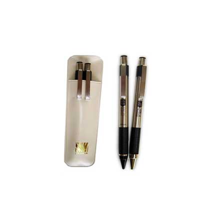ZEBRA - Juego Boligrafo Lapicero Zebra 5000 MetalicoO Negro C/2Piezas