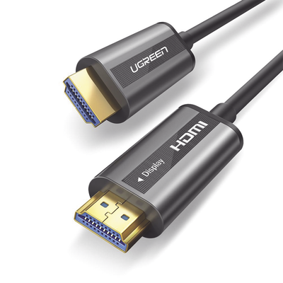 UGREEN - Cable HDMI de 30 Metros (98.43 Pies) por Fibra Óptica 4K@60Hz | Fibra de 4 Núcleos + Cobre EstaÑado de 7 Núcleos | Compatible con HDMI 2.0 | Alta Velocidad 18 Gbps | 3D | HDR | Carcasa de Zinc | Premium | 2 AÑos de GarantÍa