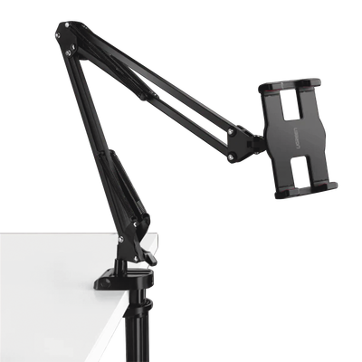 UGREEN - Soporte para Tableta con Brazo tipo Perezoso / Brazo Ajustable y Cabezal de 360° / 3 Perillas de Ajuste / Soporta dispositivos de 4'' a 12.9'' de hasta 1.5 KG / ABS + Metal de Alta Calidad.