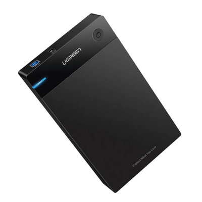 UGREEN - Carcasa de Disco Duro para  3.5" y  2.5" (Enclosure) | Con Cable USB 3.0 | Para HDD 3.5" / SSD 2.5" | SATA I/II/III | UASP | Hasta 16 TB | Compatible con Windows, Linux, Mac OS | No Requiere Controlador | Cable 1m | Incluye Adaptador d