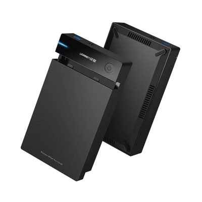 UGREEN - Carcasa de Disco Duro para  3.5" y  2.5" (Enclosure) | Con Cable USB 3.0 | Para HDD 3.5" / SSD 2.5" | SATA I/II/III | UASP | Hasta 16 TB | Compatible con Windows, Linux, Mac OS | No Requiere Controlador | Cable 1m | Incluye Adaptador d