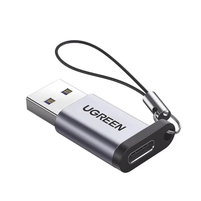 UGREEN - Adaptador USB 3.0 Macho a USB-C 3.1 Tipo C Hembra / Caja de Aluminio / Carga y sincronización de datos /  Admite corriente de 3A