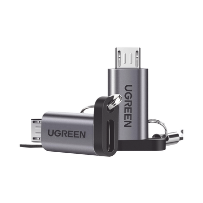 UGREEN - Adaptador USB-C 3.1 a Micro USB | Carga Rápida | FPC/QC2.0 | Sincronización de Datos | Velocidad de Transferencia de hasta 480Mbps | Incluye Cordón | Caja de Aluminio | Múltiples Protecciones | Amplia Compatibilidad.