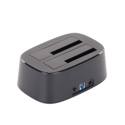 UGREEN - Base USB 3.0 para Disco Duro de Doble Bahía | Soporta Discos SATA de 2.5' & 3.5´ | Soporta discos de 12TB | Compatible con UASP, SATA 3.0 | Con adaptador de corriente 12V3A | Cable USB 1M | Alta Velocidad | Modo Clonación.