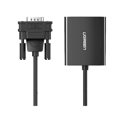 UGREEN - VGA Macho / Salida: HDMI Hembra / Resolución de 1080P@60Hz / Puerto Estéreo de 3.5 mm / Plug and Play, Sin Controlador / Longitud del Cable 15 cm (5.91 Pulgadas). / Incluye Cable de Alimentación USB / Incluye Cable de Audio de 3.5mm.