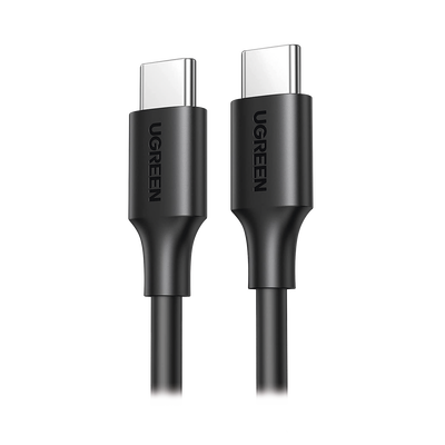 UGREEN - Cable USB-C a USB-C | 1 Metro | Carga Rápida de hasta 60W | Transferencia de datos de 480 Mbps | PD3.0 | QC 4.0/3.0/2.0 | FPC | AFC | Duradero y Flexible| Caja ABS | Cubierta de TPE | Color Negro.