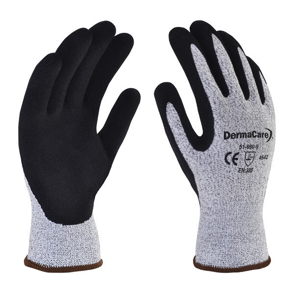 GUANTE ANTICORTE CON NITRILO MICROPOROSO DERMACARE T9