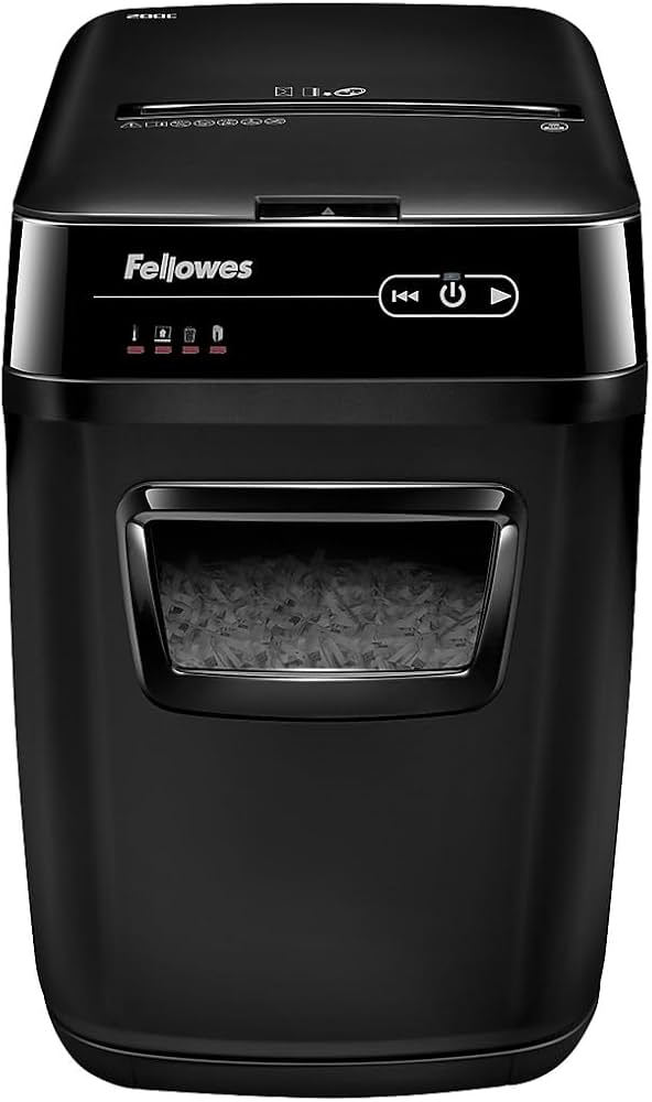 FELLOWES - Trituradora Fellowes AutoMax 200C Corte Cruzado 200 Hojas 8.5 Galones Color Negro