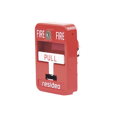 HONEYWELL HOME RESIDEO - Estación de jalón convencional de acción simple color roja con cerradura