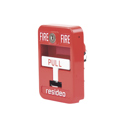 HONEYWELL HOME RESIDEO - Estación de jalón convencional de acción simple color roja con cerradura