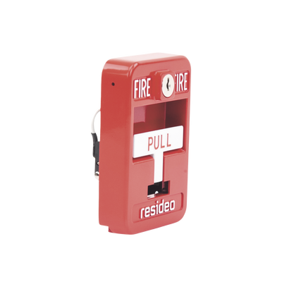 HONEYWELL HOME RESIDEO - Estación de jalón convencional de acción simple color roja con cerradura