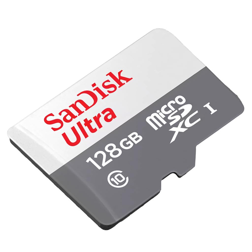 SANDISK - Memoria Micro SD SanDisk Ultra 128GB Micro SDXC UHS-I Clase 10 C/Adaptador Color Gris Blanco SDSQUNR-128G-GN3MA