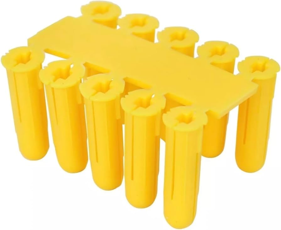 THORSMAN - Paquete de 20 taquetes amarillo  1" y 20 tornillos 8mm x 1"