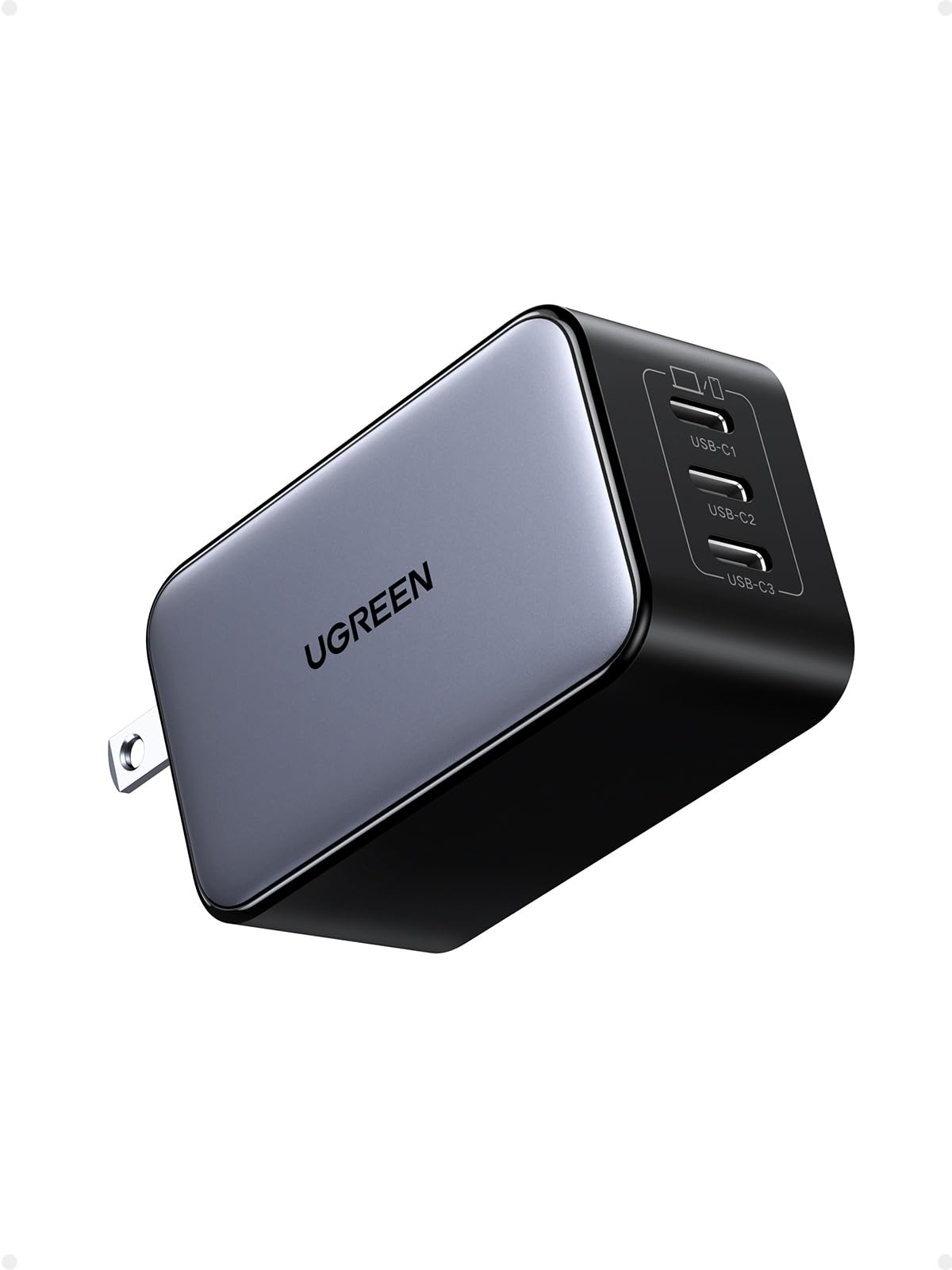 UGREEN - Cargador de 65W serie Nexode / 1 Puerto USB-C de Carga Rápida /Tecnología GaN / Power Delivery 3.0 / Quick Charge 4.0 / Chip Confiable y Carga Inteligente / Distribución Inteligente de Energía  / Mayor Eficiencia Energét