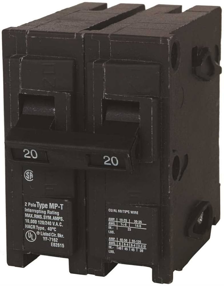 SIEMENS - Interruptor automático enchufable tipo QP 2 polos, 20 amp