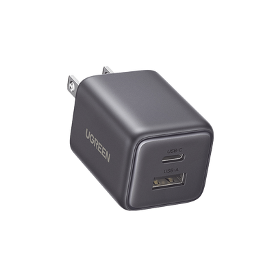 UGREEN - Cargador rápido GaN 1A1C de 20 W y 2 puertos