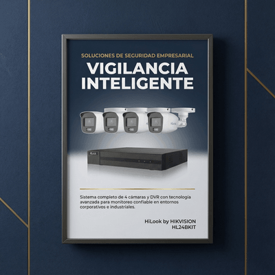 HILOOK BY HIKVISION - [Kit] DVR 4 Canales TurboHD + 1 Canal IP / 2 Megapixel (1080pLite) / AcuSense Lite / Audio por coaxitron / 1 Bahia de disco duro / 4 Cámaras 2 Megapixel tipo Bala / ColorVu Lite + Microfono Integrado