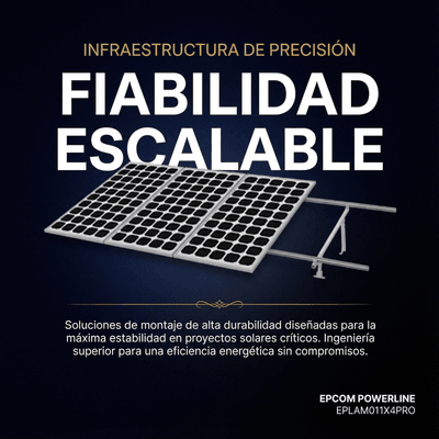 EPCOM POWERLINE - Montaje para Panel Solar, Riel "5" de 4400mm para Módulos con Espesor de 35mm, Velocidad de Viento Máx. 190km/h
