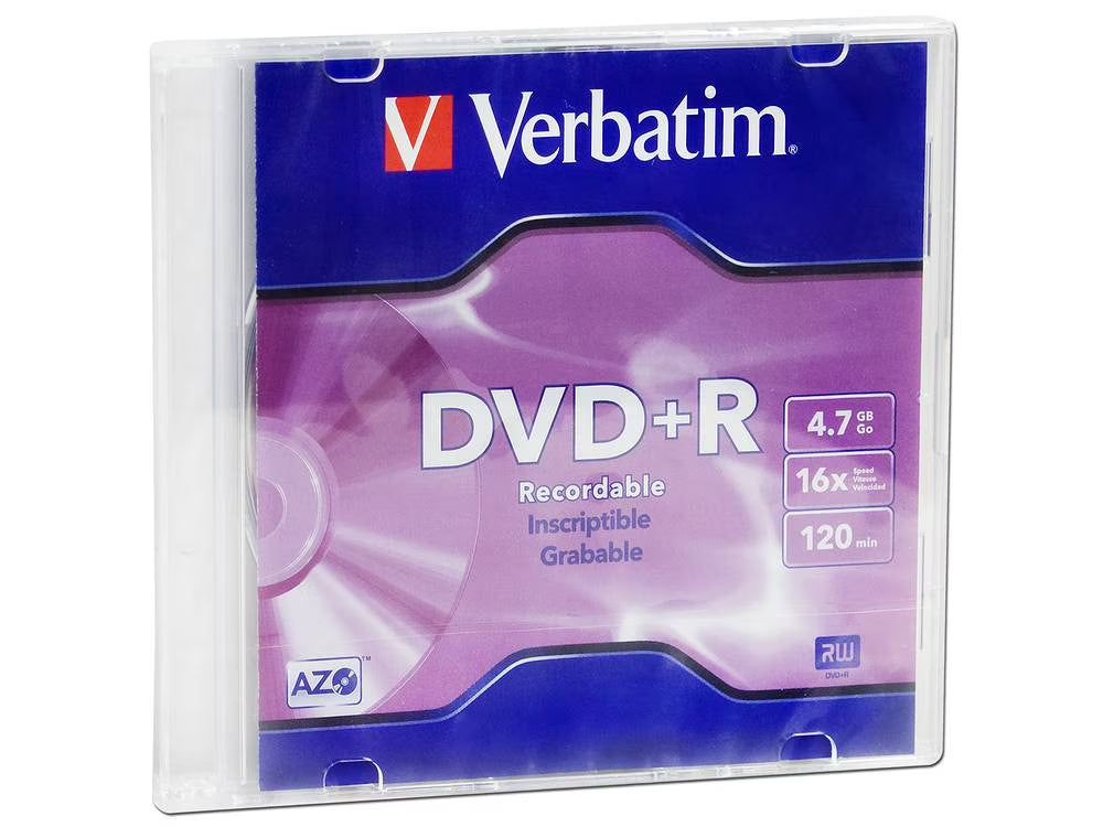VERBATIM - DVD+R Verbatim 4.7GB 16X Single Slim Case
