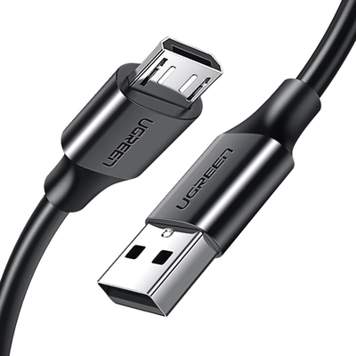 UGREEN - Cable USB-A a Micro USB | 2 Metros (6.56 Pies) | Tecnología de Carga Rápida Qualcomm / QC 3.0/2.0 | Recarga hasta 18W | Transmisión de Datos hasta 480Mbps | Tecnología de Carga Segura | Hasta 5,000 Flexiones | ABS y PVC de Alta Duración