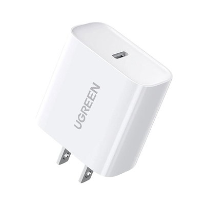 UGREEN - Cargador USB-C de 20W | 1 USB-C de Carga Rápida | QC4.0+ | PD3.0 | PPS | BC1.2| Carga Inteligente | Chip PWM | Múltiple Protección | Mayor Eficiencia Energética | Tamaño Compacto | Carcasa Ignifuga | Color Blanco.